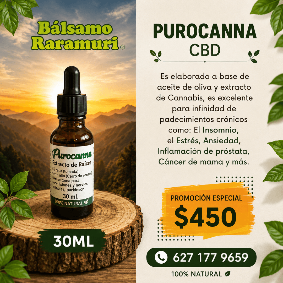 Frasco de Purocanna CBD de 30 ml, extracto 100% natural.